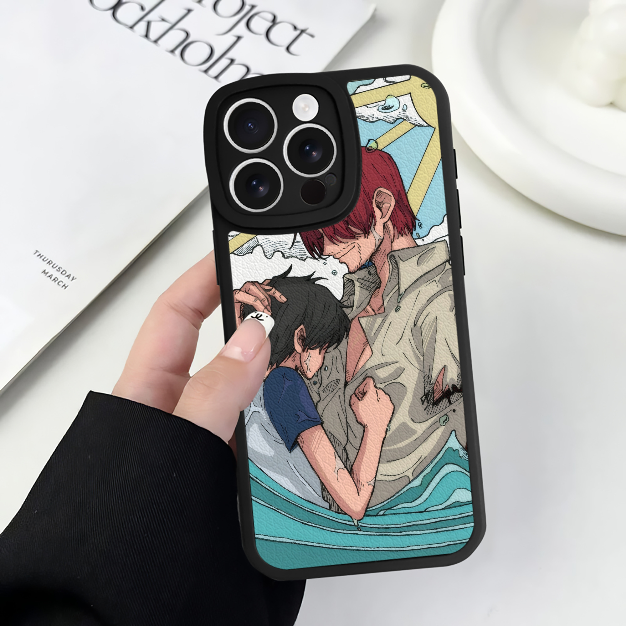 （画像用） ワンピース ONE PIECE 【iPhone 16シリーズ対応】シリコンスマホケース（レザー調） 材質：シリコン